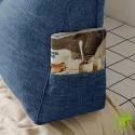 SOGA 2X 120cm Blue Triangular Wedge Bed Pillow Headboard Backrest Beds
